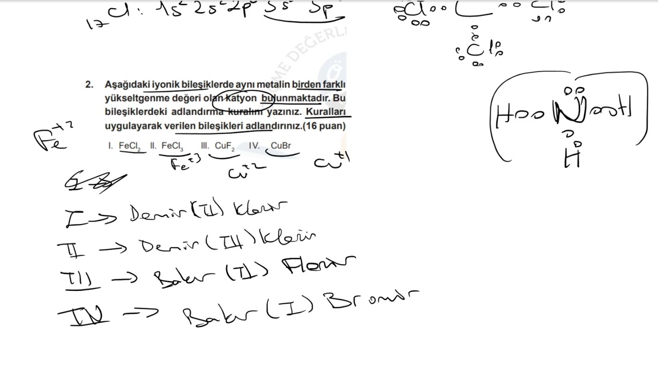 9.Sınıf Kimya 2.Dönem 2.Yazılı