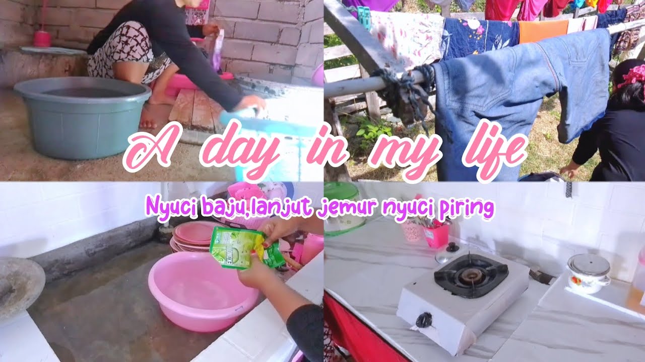 A DAY IN MY LIFE || NYUCI BAJU JEMUR BAJU DAN NYUCI PIRING @elsandraahmad8582