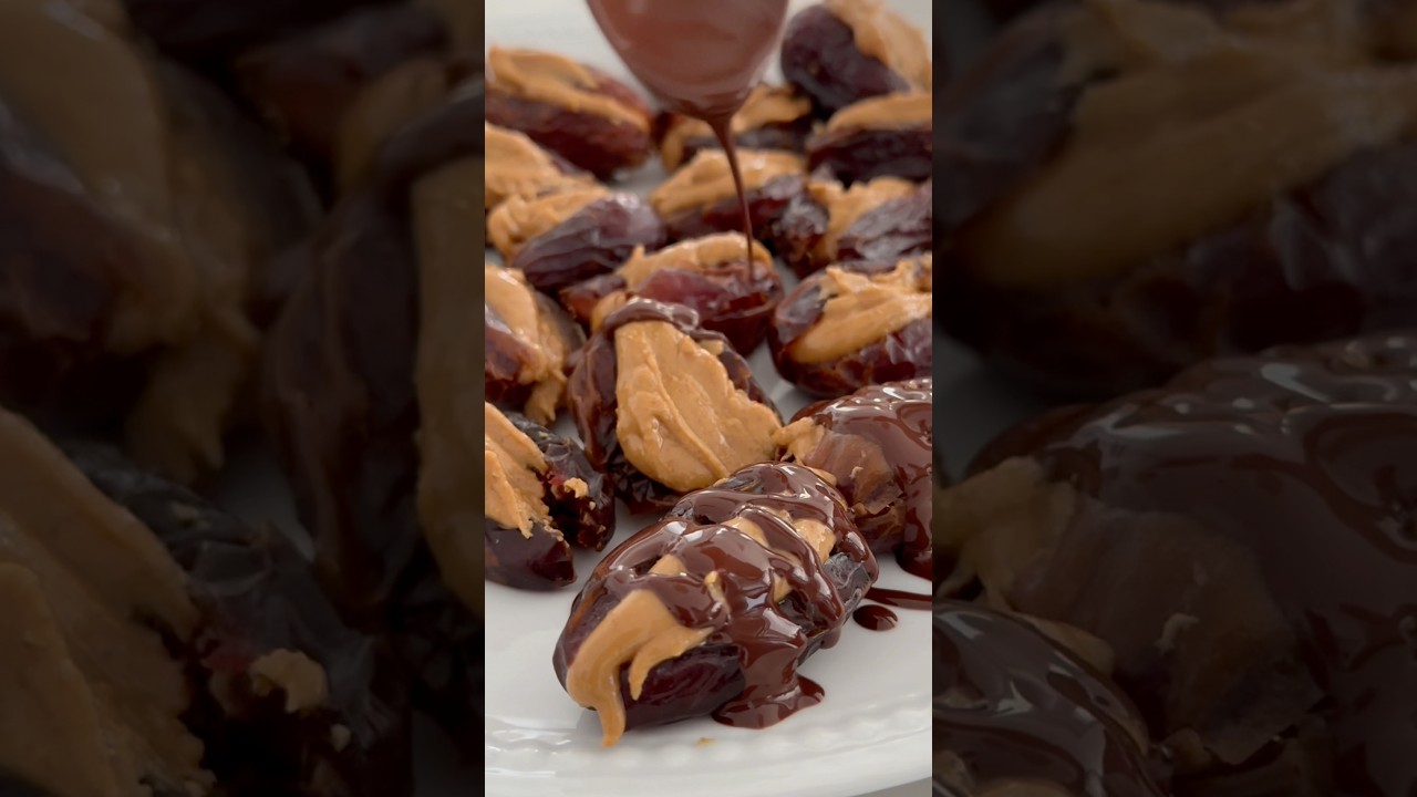 A dessert that ACTUALLY is healthy and delicious!! ✨✨✨ #stuffeddates #peanutbutterdates