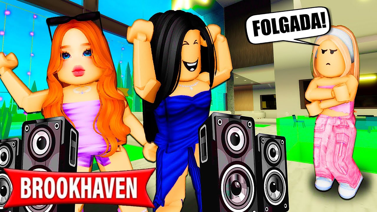 A MINHA AMIGA FOLGADA FEZ UMA FESTA NA MINHA CASA | Historinhas Brookhaven RP | Roblox