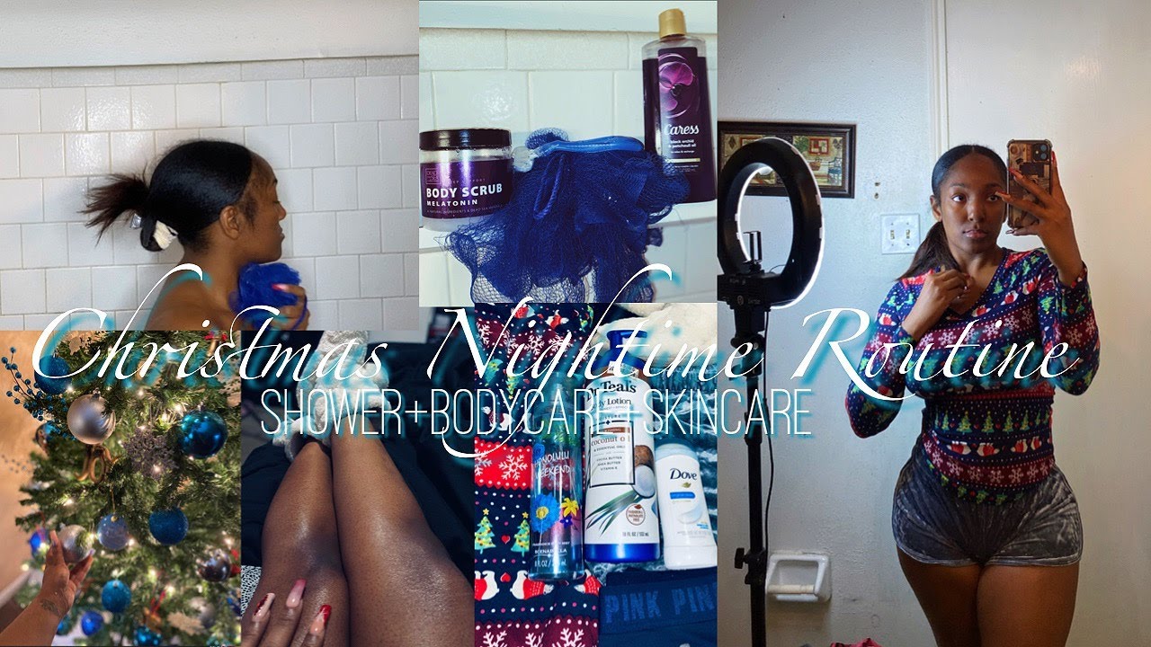 A REALISTIC NIGHT +SHOWER ROUTINE-SELF&BODY CARE+BLUE VIBEZ *no talking