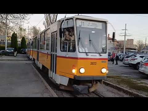 A trip on Sofia Tram Route 11 from KV. Ovtcha Kupel to KV. Iliyantsi.