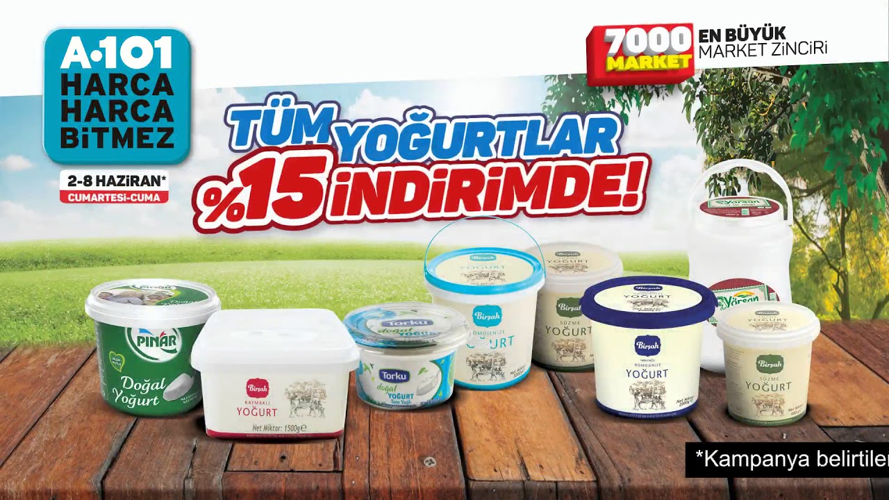 A101’de 2 -8 Haziran Tarihlerinde Tüm Yoğurtlar %15 İndirimli!