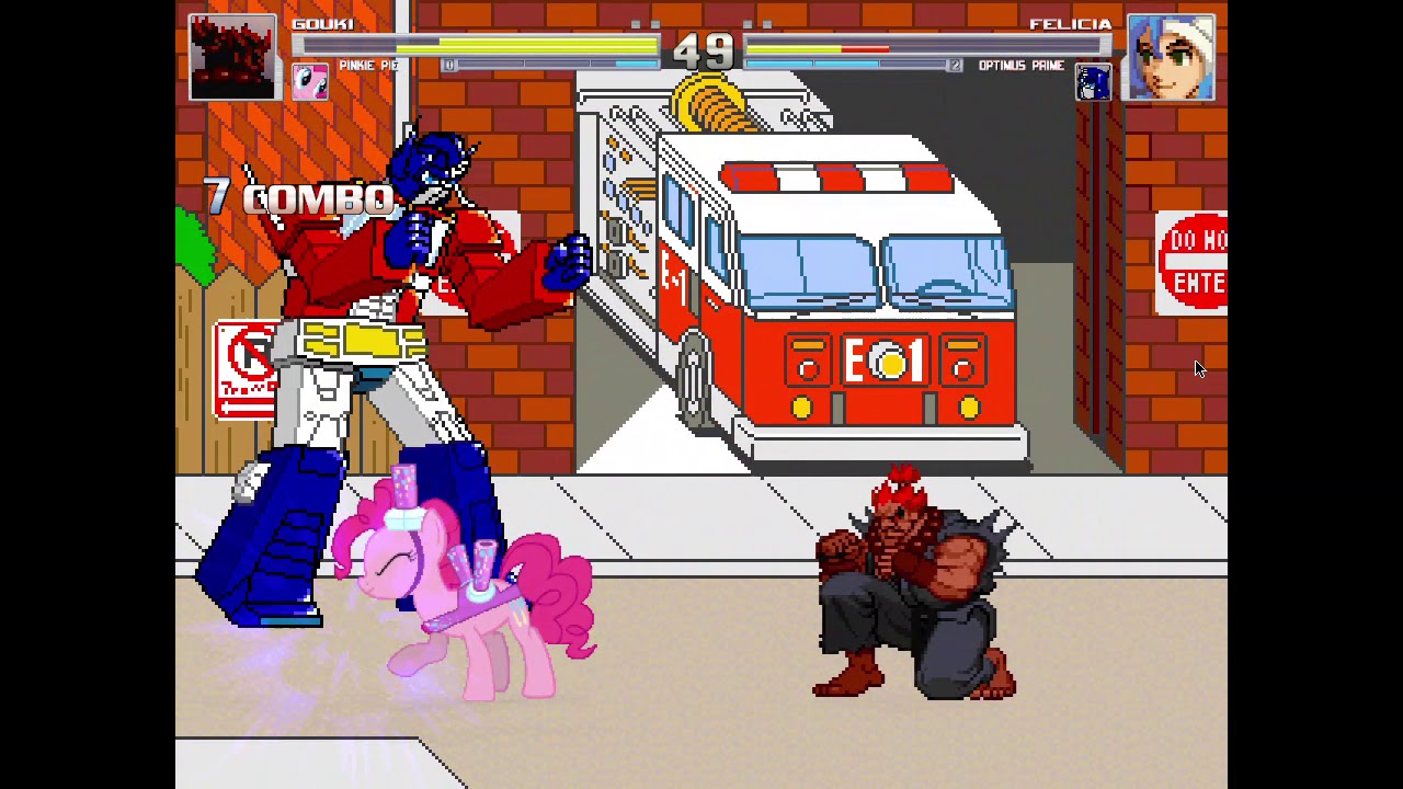 AA Mugen #6 Gouki And Pinkie pie vs Optimus Prime and Felicia