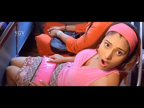 Aadithya's Coins Slip Into Ramya's Dress | Comedy Scene | Aadi Kannada Movie