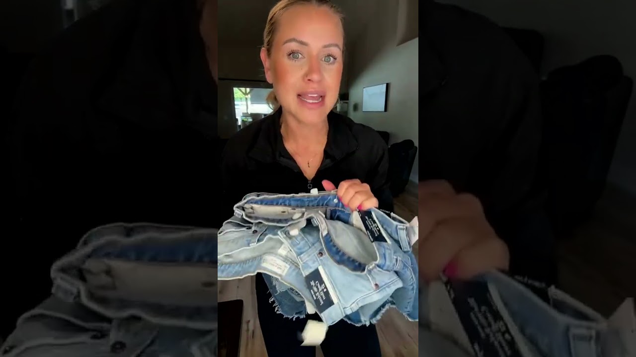 Abercrombie denim shorts try on  Haul from someone who absolutely hates denim shorts, but I’m determ