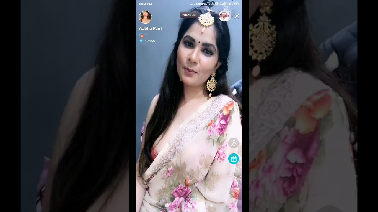ABHA PAUL TANGO LIVE|DESI INDIAN MODEL TANGO LIVE|ABHA PAUL IN SAREE AND BRA😍😍