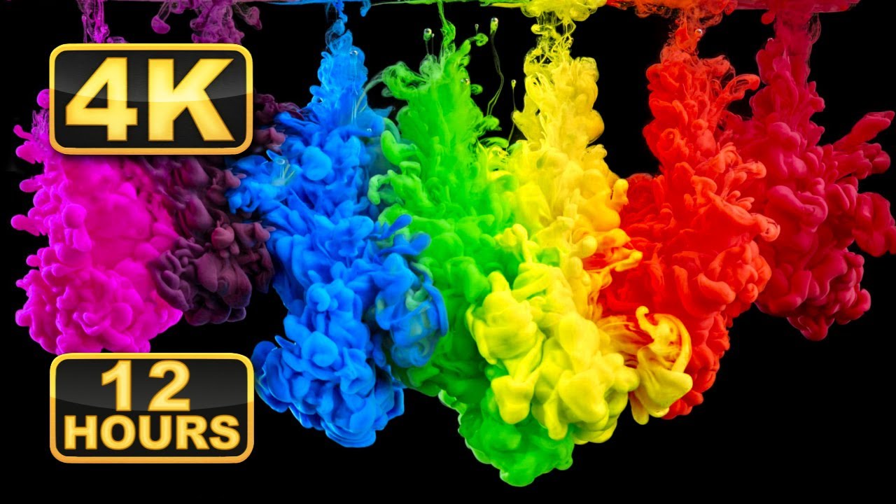 Abstract Liquids! V - 7! 12 Hours 4K Screensaver for Meditation. Paint in Water