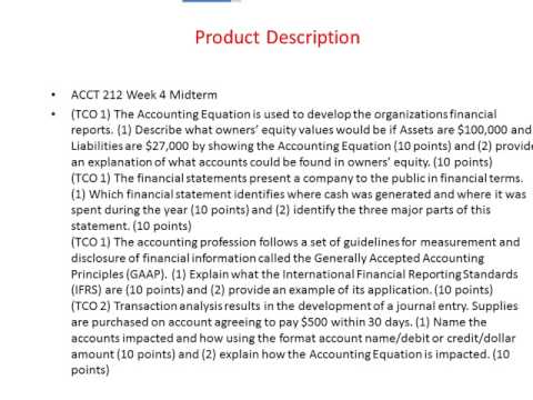 ACCT 212 Week 4 Midterm