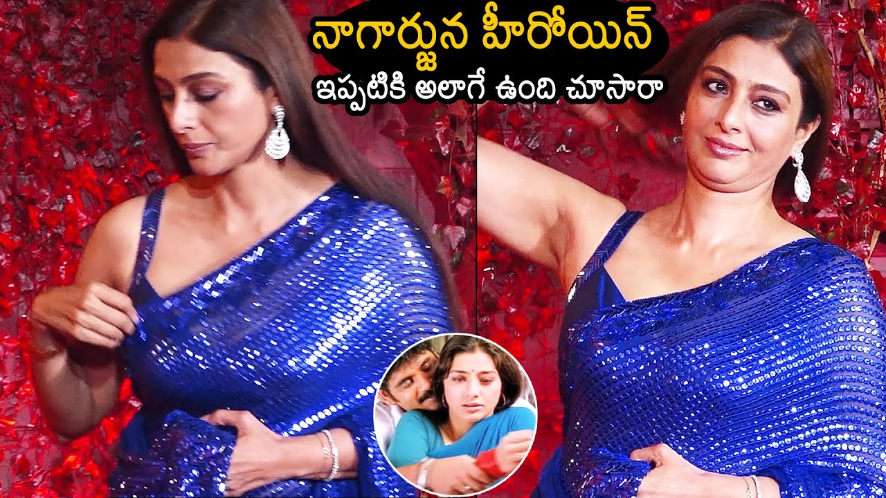 Actress Tabu STUNNING Looks In Blue Saree At Karan Johar Birthday Bash | Tollywood | News Buzz