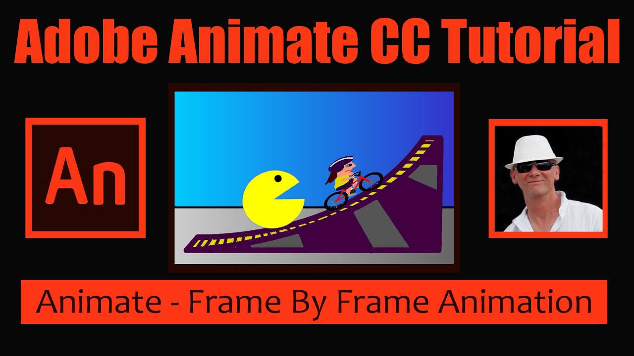 Adobe Animate Frame By Frame Animation - Bike Jump Animation and Pacman Animation