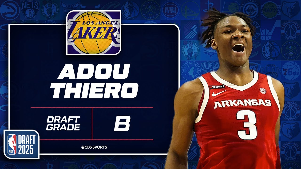 Adou Thiero selected No. 36 overall by Lakers | 2025 NBA Draft Grades & Instant Reaction