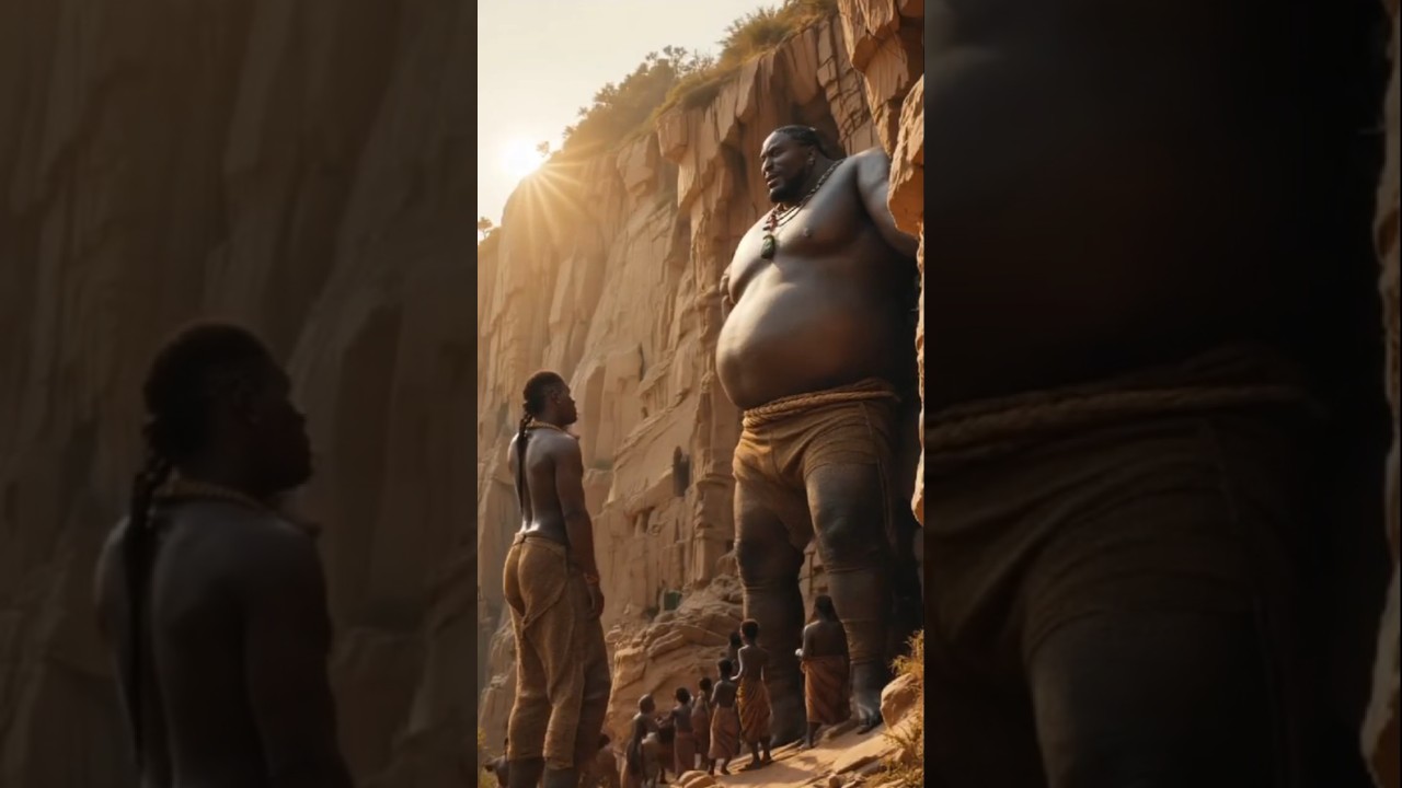 African Tribe Dogon Giants Building a Wooden Ladder #ai#fusion#africa#tribal#tribe#shortsfeed#shorts