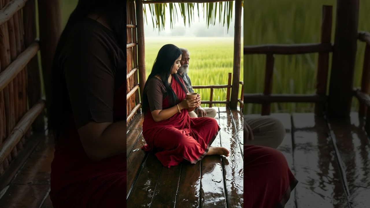 After the Rain... Her Silence Spoke 🍃 | Real Plus-Size Beauty in Desi Monsoon #rain #shorts
