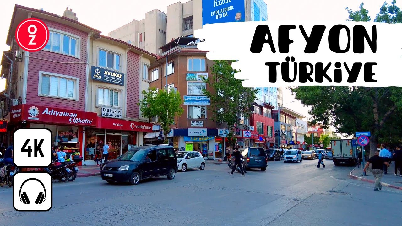 AFYON - Türkiye 🇹🇷 4K Walking Tour | City Center, Yeşilyol, Merkez