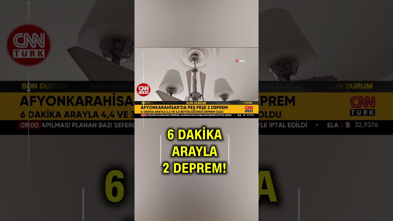 Afyonkarahisar'da 6 Dakika Arayla İki Korkutan Deprem! #SonDakika