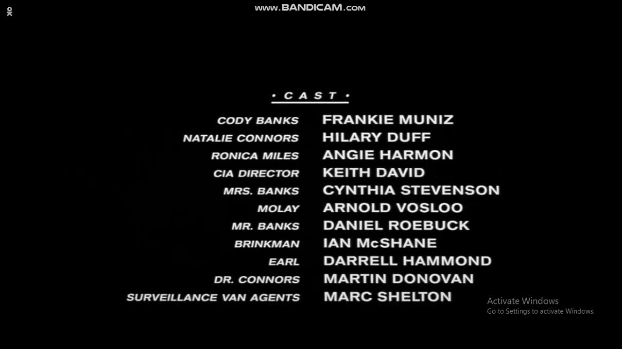 Agent Cody Banks End Credits 2003
