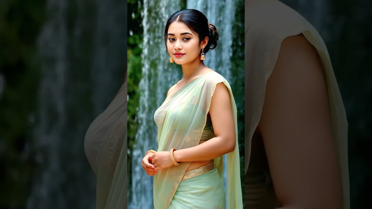 AI Desi Beauty in Saree ✨ | Navel Style #navelbeauty #hotgirl #saree #desigirl #shorts