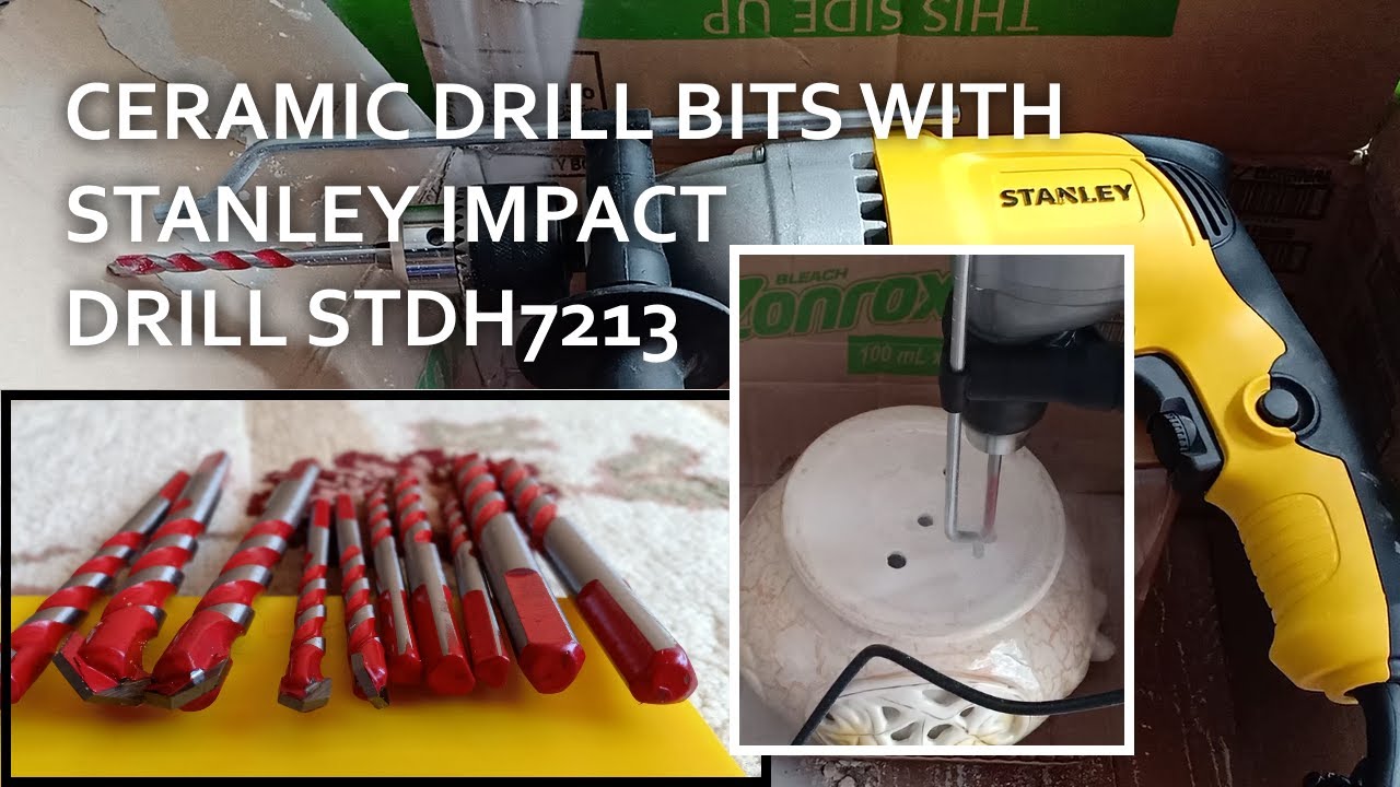 A-I Ultimate Drill Bits With Stanley Impact Drill STDH 7213- Punching Clean Holes on Ceramic Pot