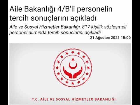 Aile Bakanlığı Personel Alım Tercih Sonuçlarını Açıkladı !