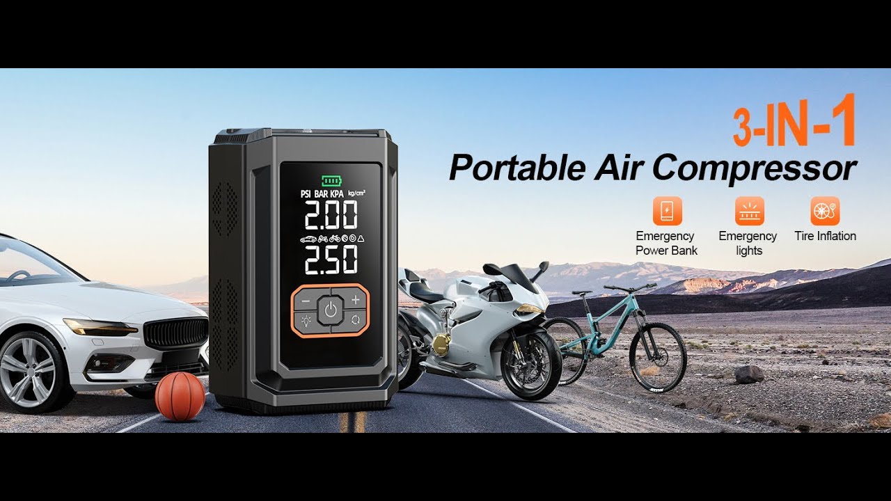 Aimou Portable Tire Inflator Air Compressor/Key Features