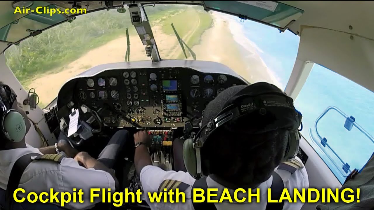 Air Vanuatu Harbin Y-12 COCKPIT flight, BEACH LANDING in PARADISE!!! [AirClips full flight series]