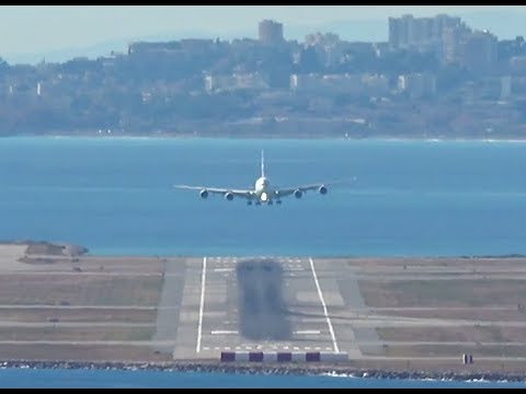 Airbus A380 landing at Nice Côte d'Azur Airport