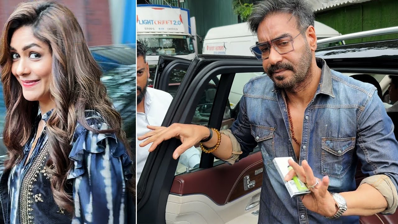 Ajay Devgn And Mrunal Thakur Spotted For New Shoot In Juhu | MS shorts