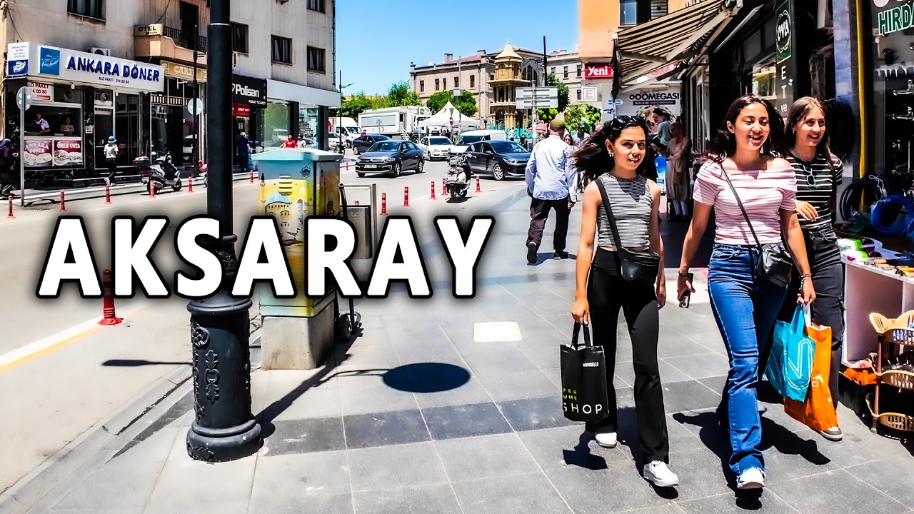 AKSARAY Streets Walking Tour | Ataturk Monument, Ulu Mosque, Grand Bazaar