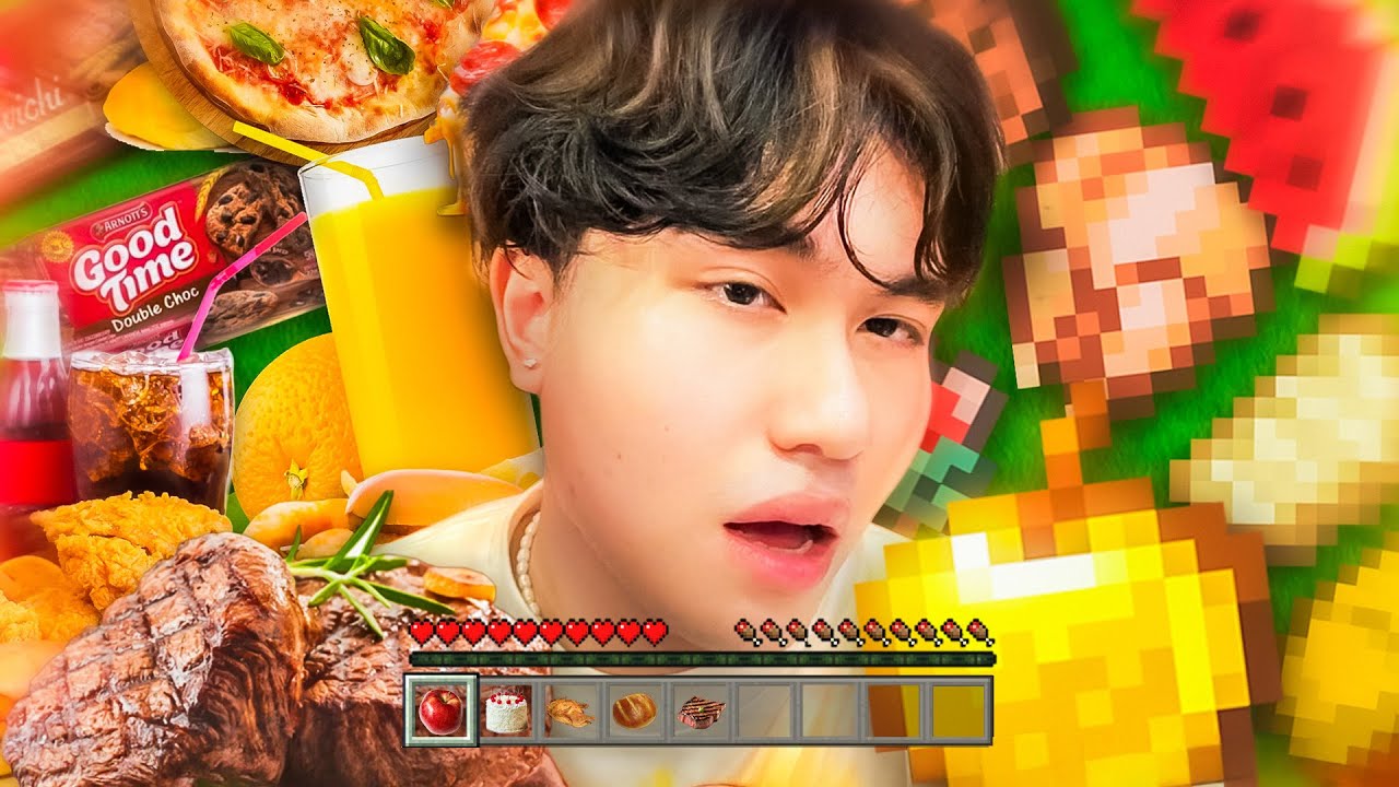 Aku 24 Jam Makan Makanan MINECRAFT..