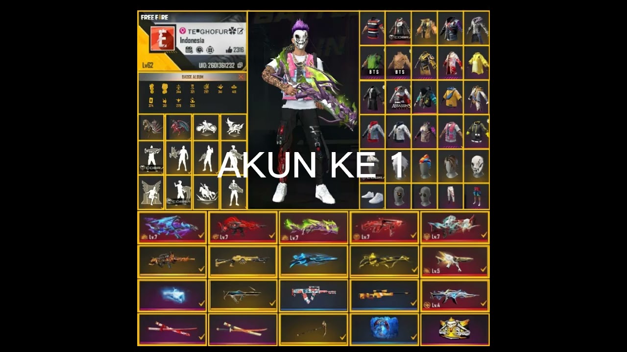 AKUN FF SULTAN GRATIS BUAT YANG SUBSCRIBE