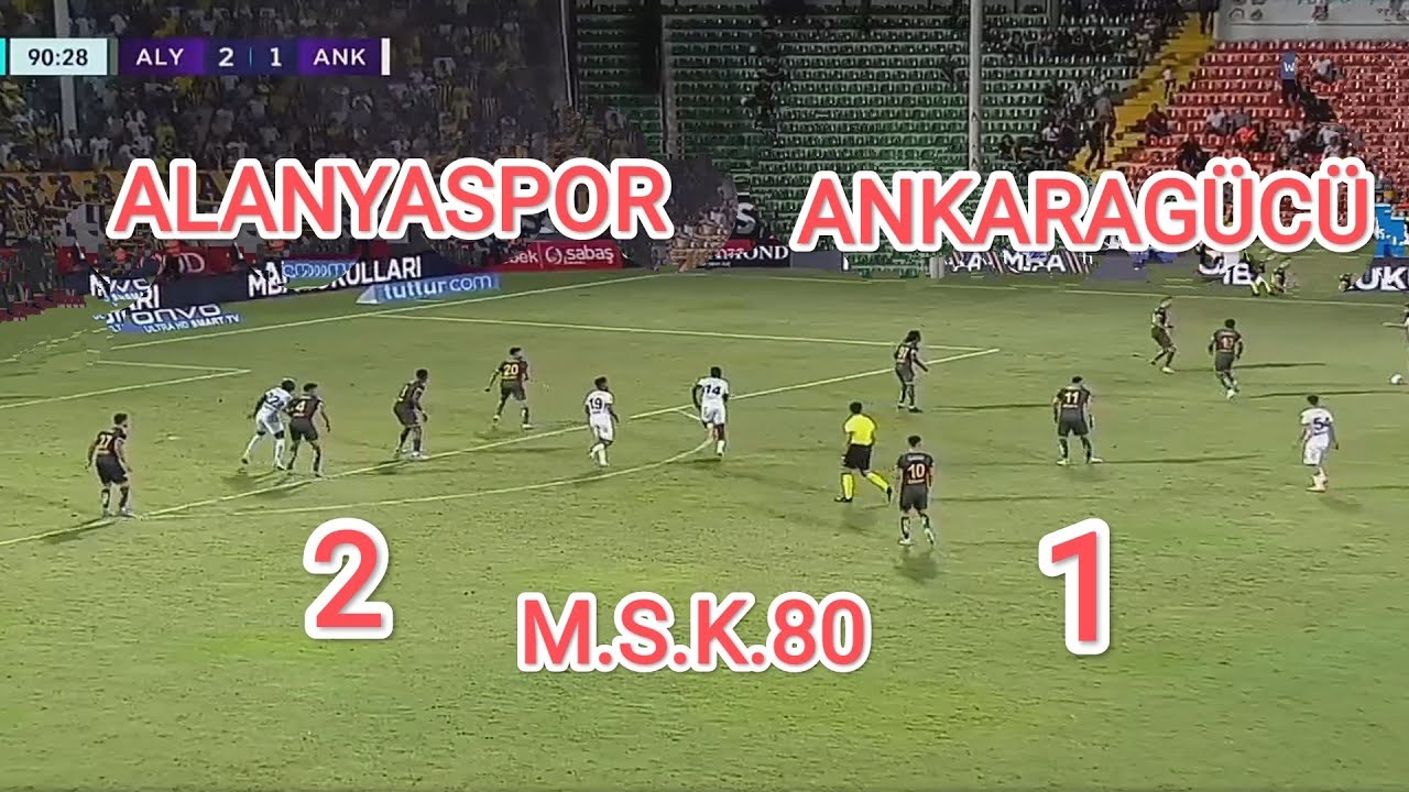 ALANYASPOR 2 - 1 ANKARAGÜCÜ Maç özeti