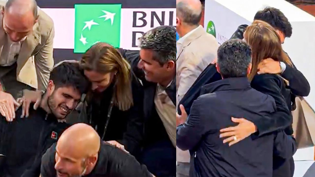 Alcaraz's Emotional Reaction When His Mom & Dad Surprised Him after He Won the Rome 2025 Title
