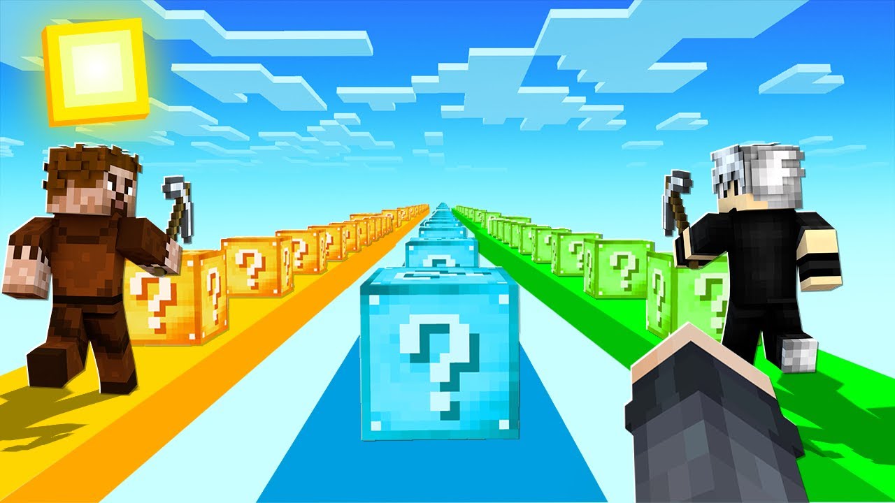 AİLECEK ŞANS BLOK YARIŞI YAPTIK - Minecraft