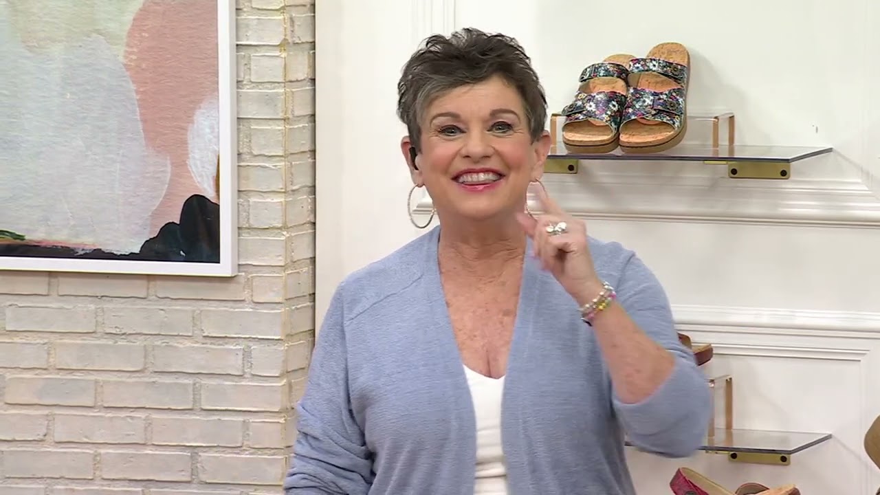 Alegria Leather Adjustable Slide Sandals - Krystal on QVC