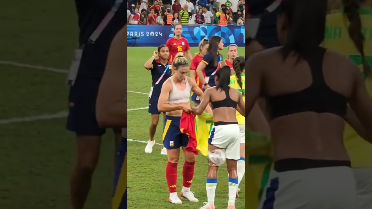 ALEXIA PUTELLAS 🤝KEROLIN NICOLI jersey swap 🇧🇷🇪🇸 #paris2024