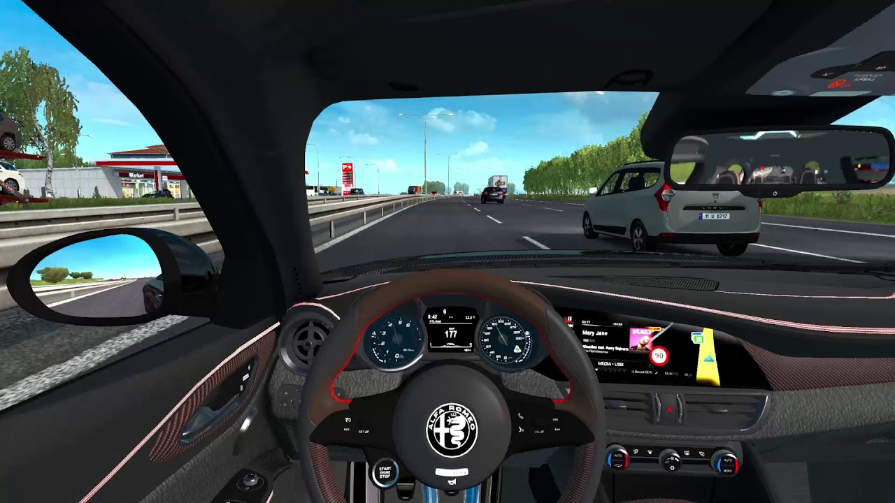 Alfa Romeo Guilia Otobanda Gazlama ve Sınır kapısı (Dikkat makas içerir) ETS 2
