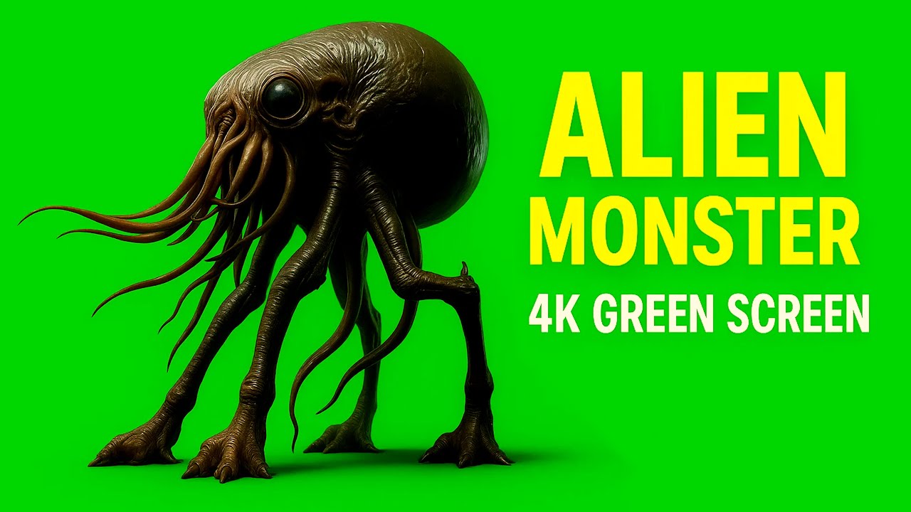Alien Monster 4K Green Screen | Ultra Realistic Free VFX Footage
