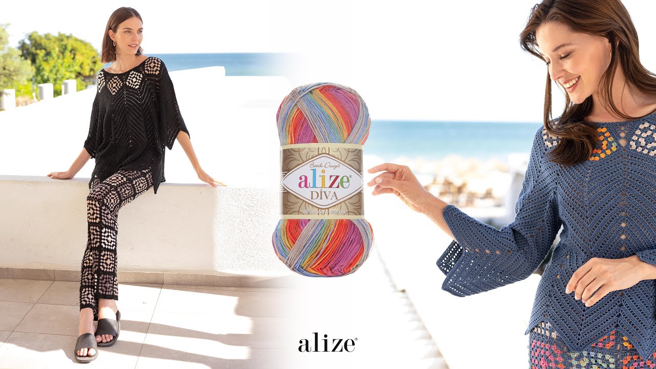 Alize Diva Batik ile Motifli Pantolon ve Bluz