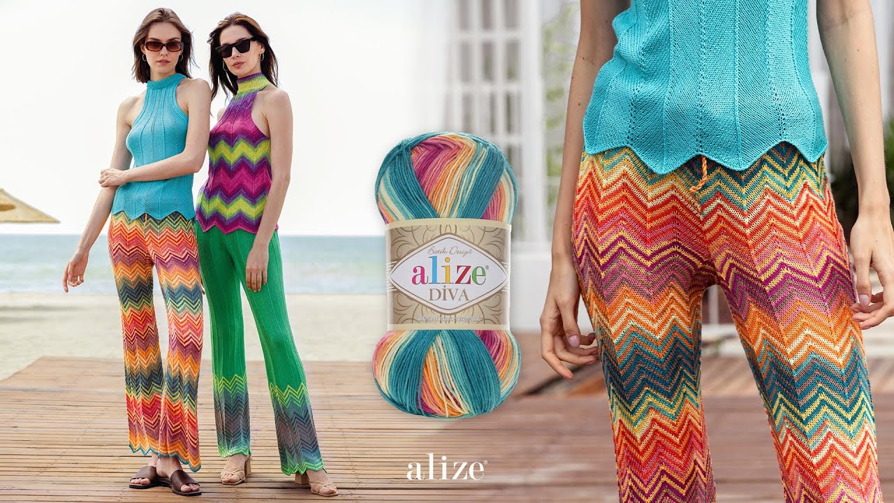 Alize Diva Batik ile Yazlık Bluz ve Pantolon Örüyoruz