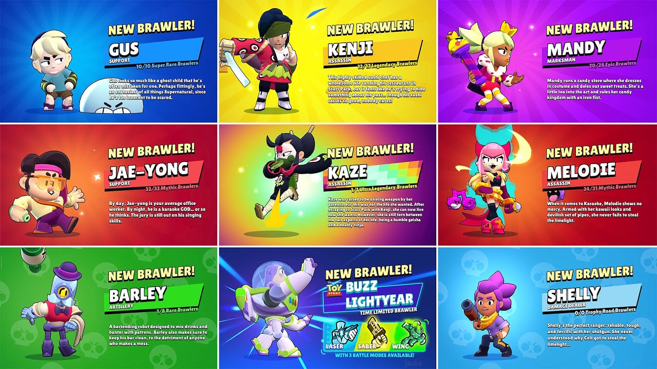 ALL 92 BRAWLER UNLOCK ANIMATIONS | Kaze, Jae-Yong