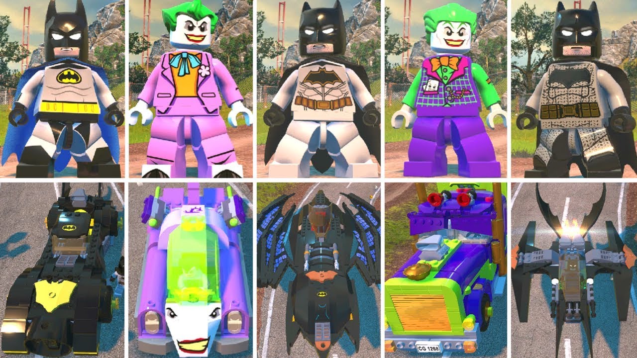 All Batman & Joker's Vehicles + Characters in LEGO DC Super-Villains