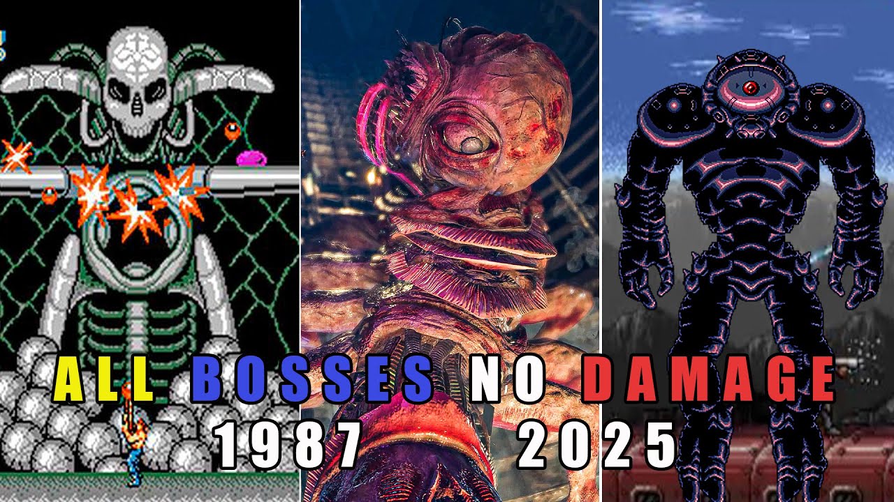 All Boss Battles of Every Contra Games & All Endings  (NO DAMAGE) 1987 - 2025