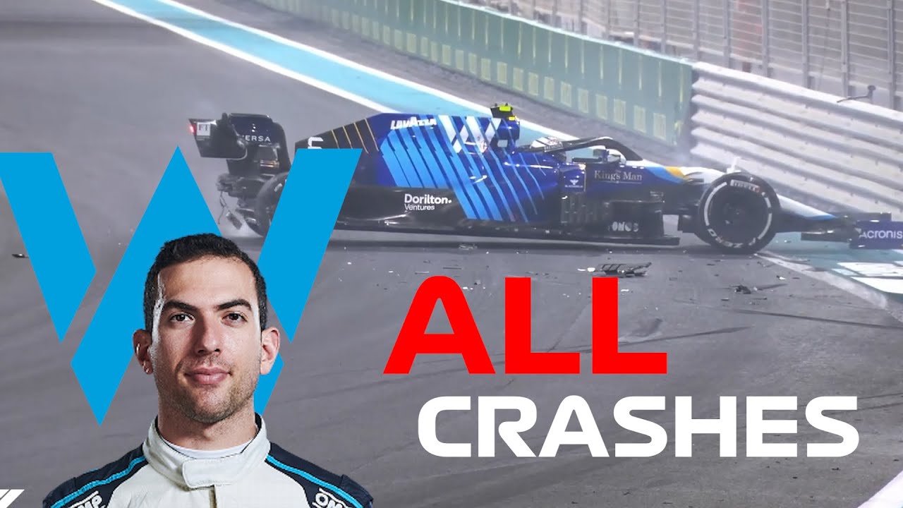 All of Latifi's F1 crashes