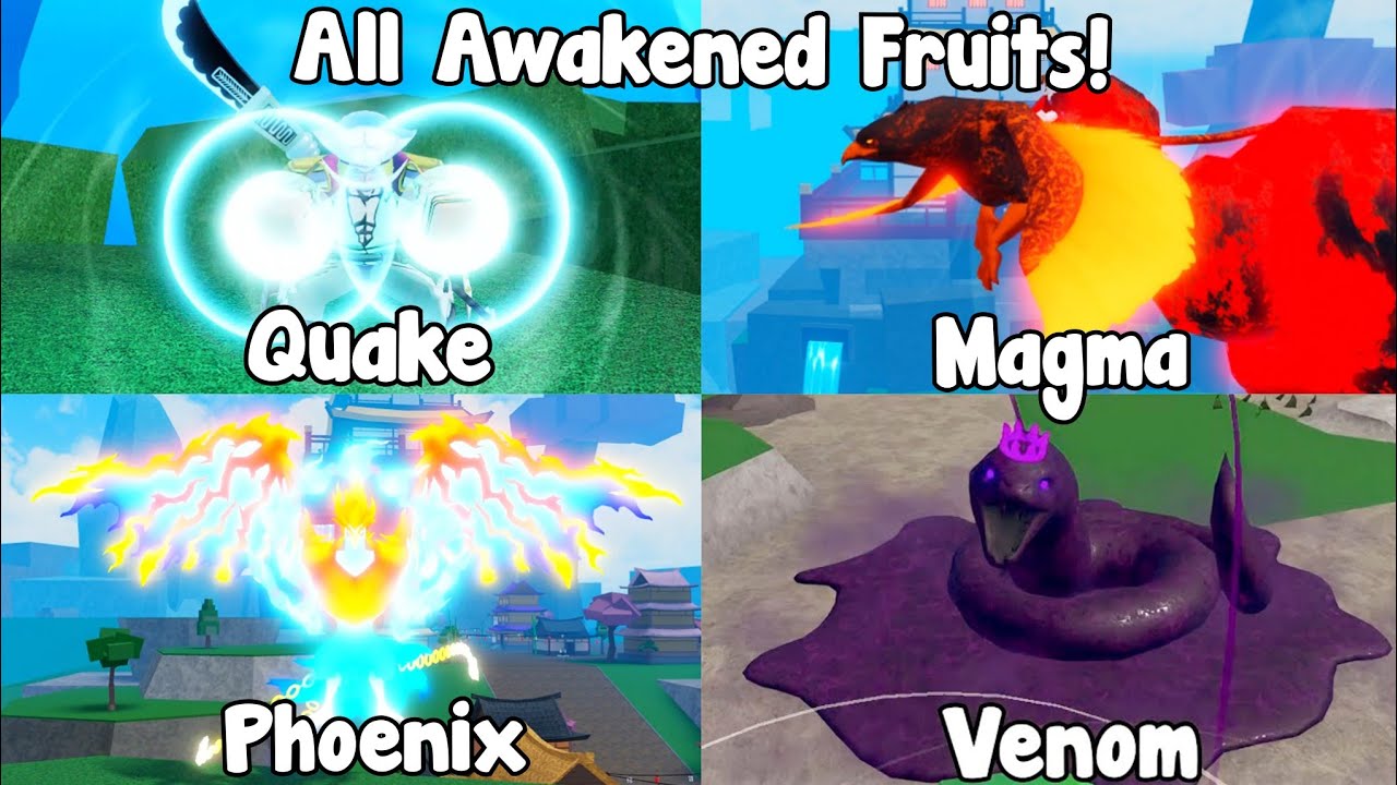 ALL REWORK AWAKENED FRUITS DAMAGE AND SHOWCASE in King Legacy Update 8