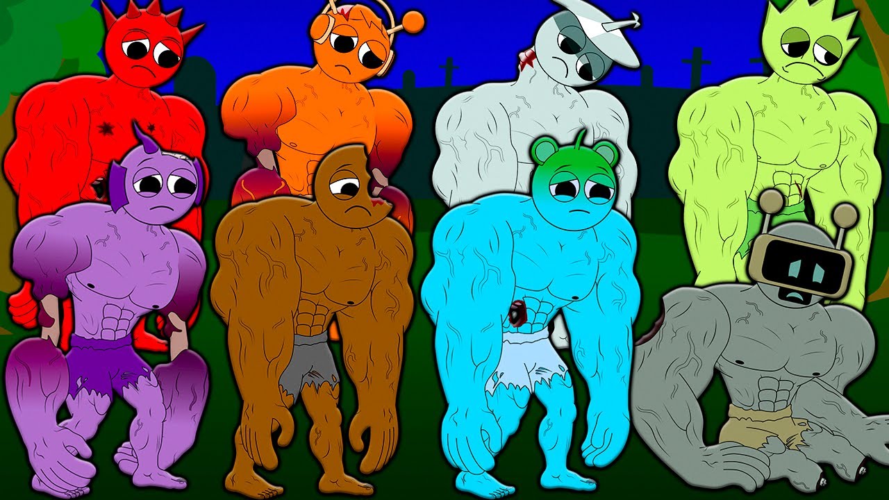 ALL SERIES OF MUSCLE INCREDIBOX SPRUNKI BUT THEY DIED! R.I.P SAD STORY! Cartoon Animation