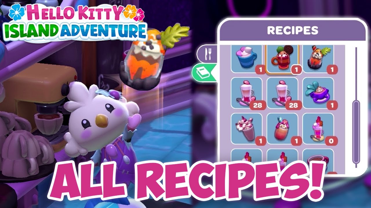All the Espresso recipes ☕ Hello Kitty Island Adventure