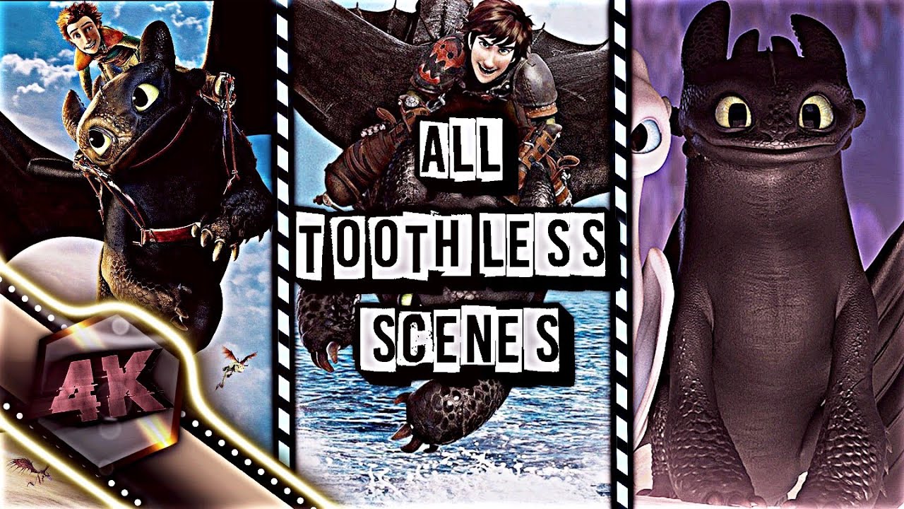 All Toothless Scenes in 4K (2010-2019) | Toothless 4K Scene Pack | HTTYD Franchise