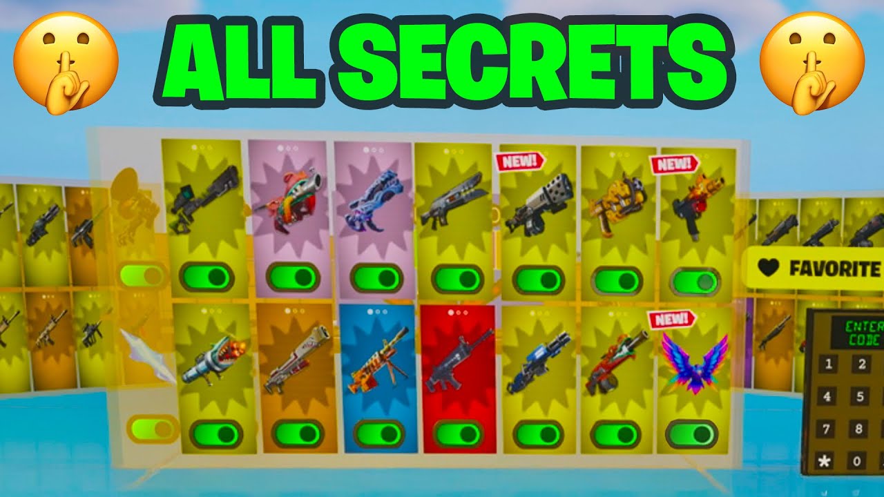 ALL WEAPONS and VEHICLES 1V1 ALL SECRETS in FORTNITE 😱