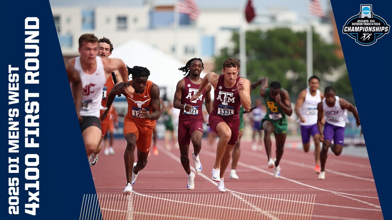 All West men's first round 4x100 meter relays from 2025 NCAA outdoor track and field championships